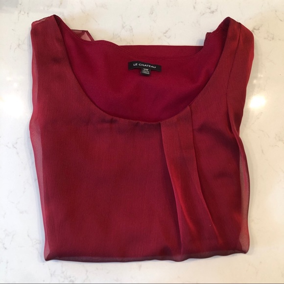 2/$15 - Elegant shimmery red blouse - Picture 3 of 8
